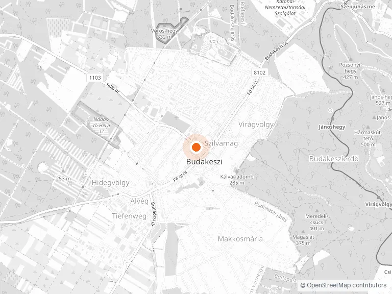 Budakeszi és környéke térképen — RoboTherm kiszolgált terület